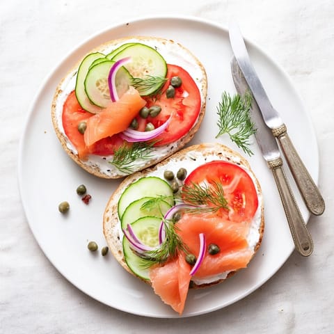 Perfectly prepared classic bagel with cream cheese, ideal for a quick, satisfying American breakfast served warm on a rustic plate.