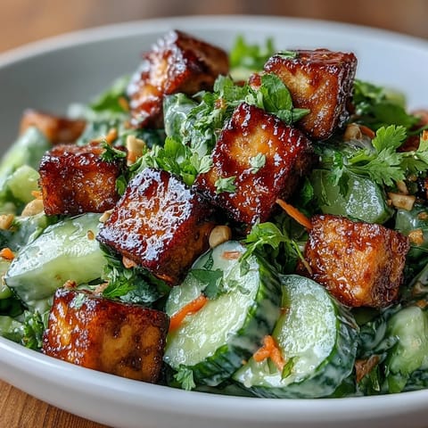 Cool, crunchy cucumbers and carrots tossed in a vibrant sesame-ginger dressing.