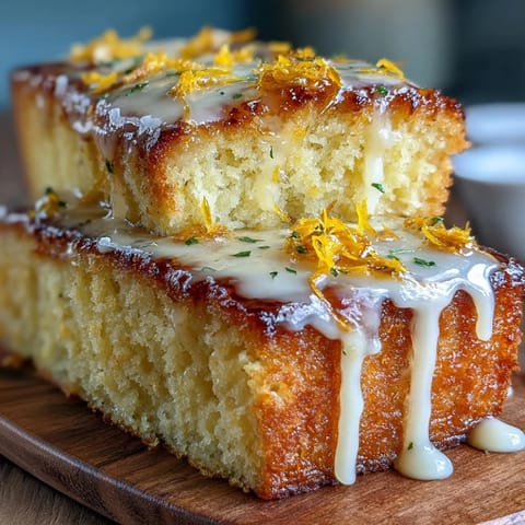 A golden Limoncello pound cake with a glossy lemon glaze, fresh zest, and a moist, tender crumb.