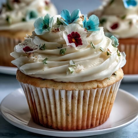 Spring Cupcakes Edible Flowers