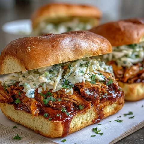 Hearty vegan BBQ pulled jackfruit sandwich ready for a delicious meal.