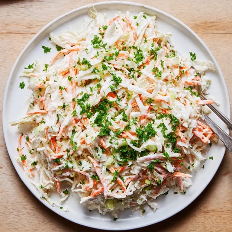 Bright Coleslaw with Apple salad with grated carrot and spring onions, perfect for a healthy lunch or barbecue side dish.