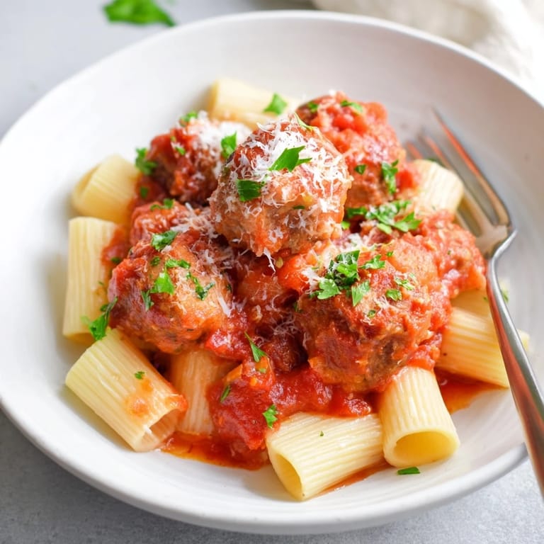 Platter of tender turkey meatballs tossed with spaghetti and topped with grated Parmesan, perfect for an easy weeknight meal.