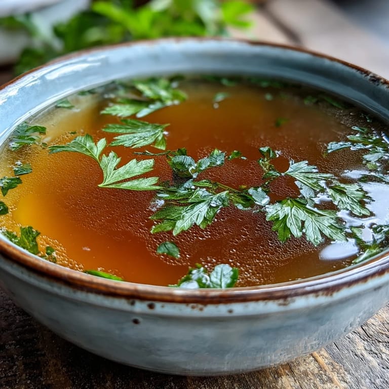 A glass jar filled with Vegetable Broth From Scraps sits beside fresh vegetable trimmings.