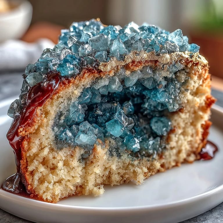 Elegant teal and gold geode cake with sparkling sugar crystals, perfect for celebrating graduation with a stunning centerpiece.