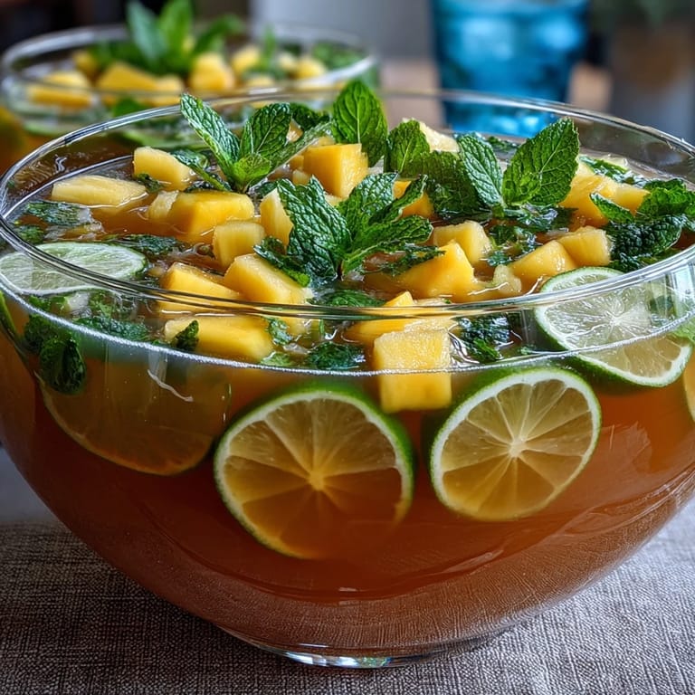 Tropical Grad Party Punch: Mango Pineapple sparkling lemonade refreshment.