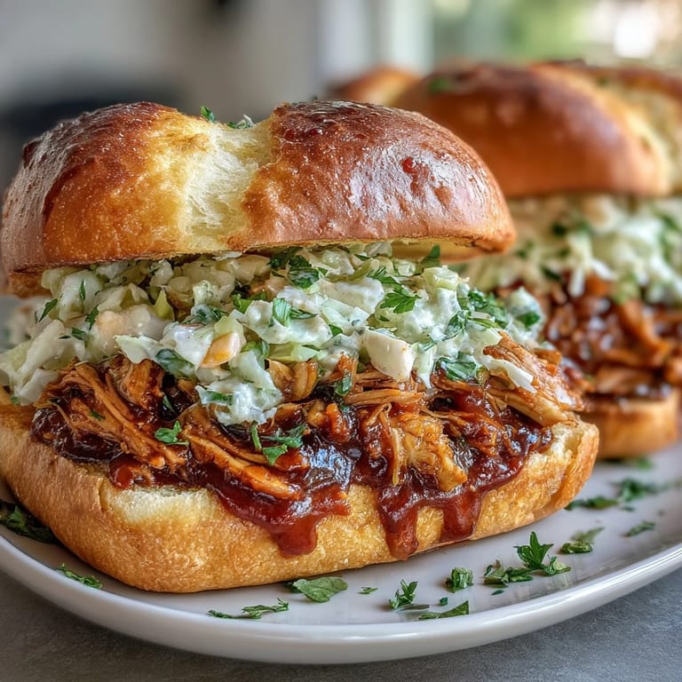 Pile tender BBQ pulled jackfruit high on toasted vegan buns.