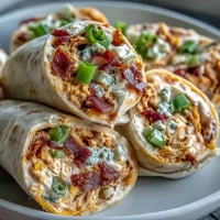 Spicy buffalo chicken and creamy cheese wrapped in flour tortillas, sliced into colorful pinwheel appetizers perfect for parties.